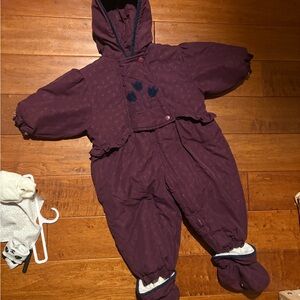 Little Me Plum Baby Snowsuit